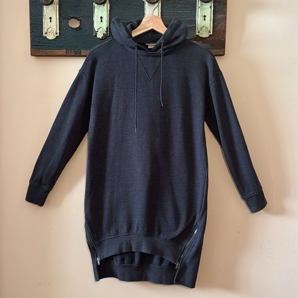 2/$18 Mossimo Grey Long Hoodie Sweater Dress Tunic Size XS - Picture 4 of 16